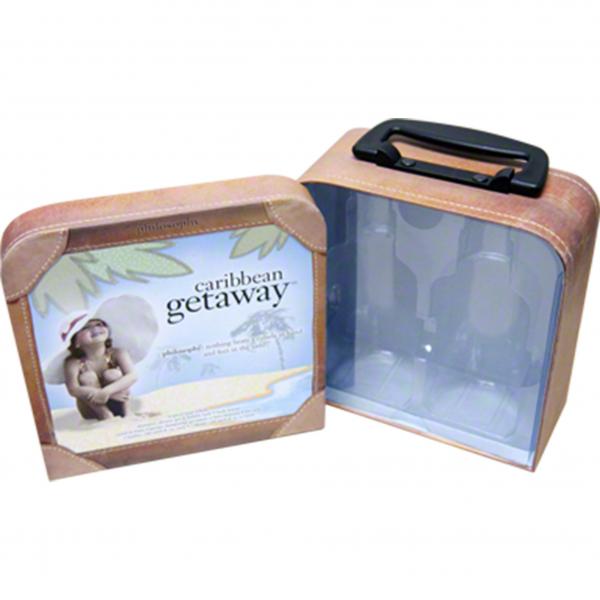 Quality Suntan Cream Cosmetic Gift Box Packaging Two Piece Leather Gift Box for sale