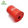 China Alcohol Tin Can Eco-Friendly Matted Red Color Drum Shape For Vodka factory
