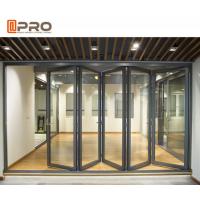 Quality Aluminium Exterior Bi Fold Sliding Doors Foldable Glass Doors ISO Certification for sale