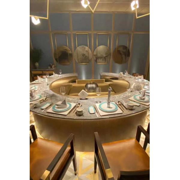 Quality Professional Ten Seat Gas Teppanyaki Plate Table With Ventilation / Precipitator for sale