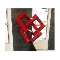 China Red Painted Metal Sculpture Modern Art Geometric Sculpture For Decoration factory
