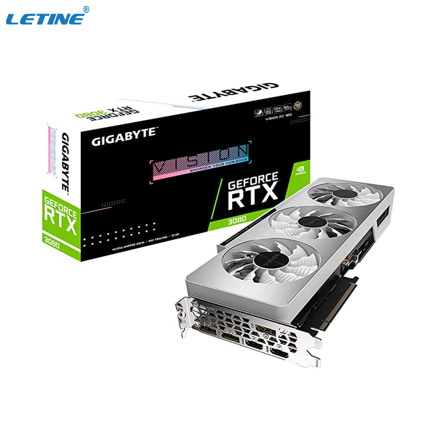 China LHR Nvidia Graphic Card Gigabyte GeForce RTX 3080 VISION OC 10G graphic cards for gaming factory
