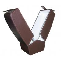China Luxury PU Leather Wine Packaging Box Single Bottle Wine Boxes With Leather String for sale