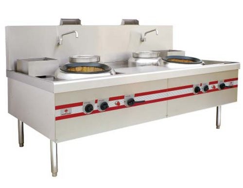 Quality 2 Burner Range Commercial Gas Stove For Home Chinese Big Wok Type for sale