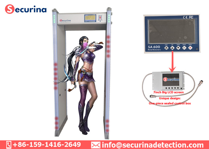 China Walk Through Magnetometer Metal Detector Gate Security Check With 6 LED Display factory