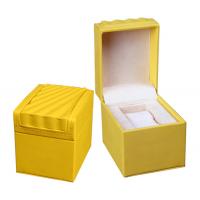 China Yellow Leather Leather Watch Box Screen Printing Surface Finish For Gift Packaging factory