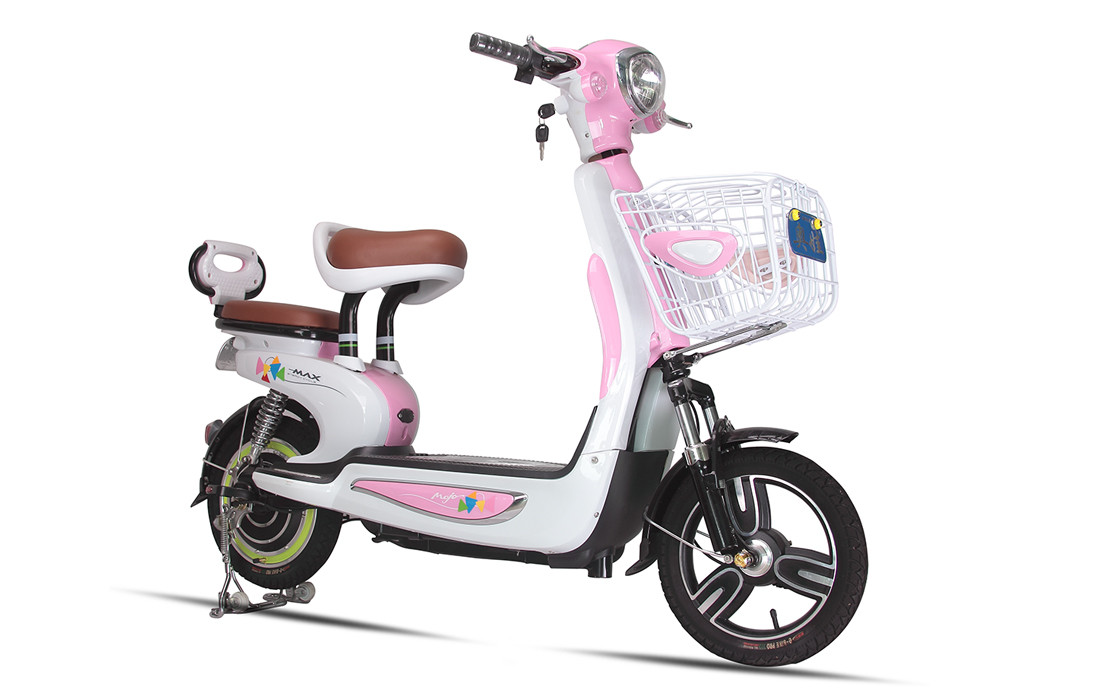 China Pedal Assist Electric Bike Pink Beach Cruiser Motorized Bike For Two Passengers factory