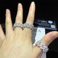 China 925 Sterling Silver Moissanite Man Rings Miami Cuban Link Silver Diamond Jewelry factory