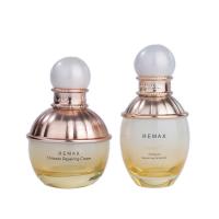 Quality 60g 50ml Luxury Cosmetic Packaging Set Bottle Transparent Skin Care Yellow Bottle for sale