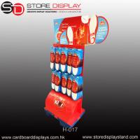 China custom corrugated paper POP peg hook floor display rack for sale