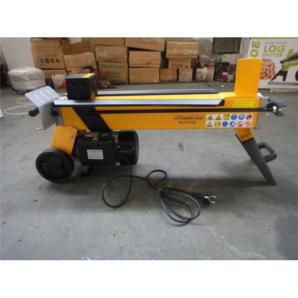 Quality Low Noise Electric Hydraulic Log Splitter / Yellow Industrial Wood Splitter for sale