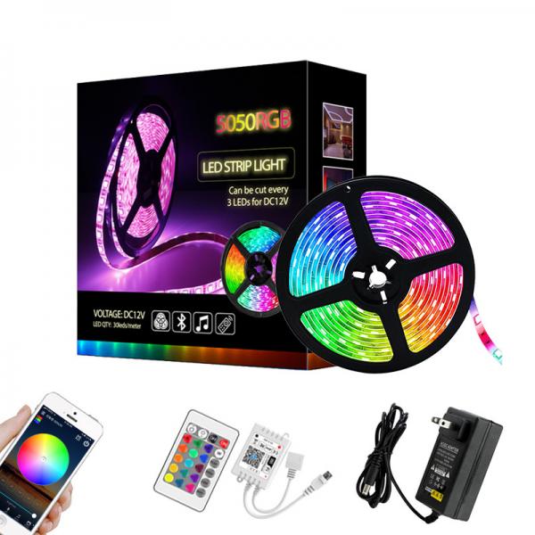 Quality RGB 5050 Light Set Tape Smart LED Music Light IP65 Waterproof 5M Home Decoration for sale