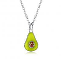 China 1.1x0.8cm 5A 17.7'' Pear Shaped Pendant Sterling Silver Jewelry Necklaces 2.9g factory