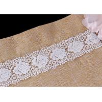 China White Double Waves Edge Chemical Guipure Lace Trim With Scalloped Lace Borders factory