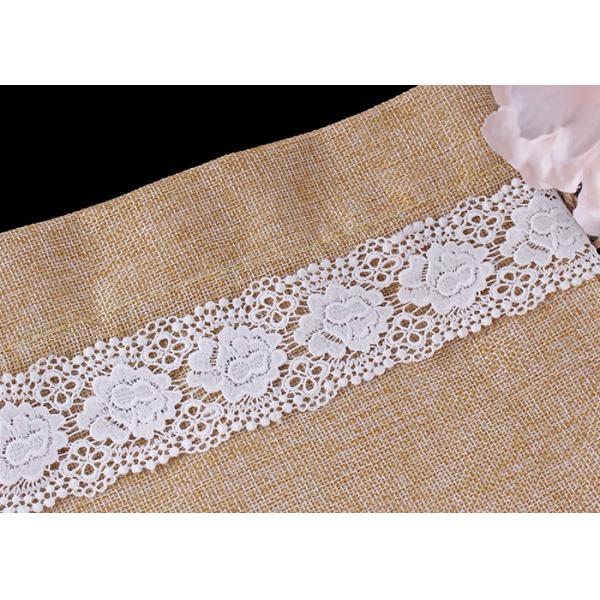 Quality White Double Waves Edge Chemical Guipure Lace Trim With Scalloped Lace Borders for sale