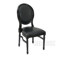 China Eventing Luxury Hotel Bedroom Furniture Curved Back Resin Black Louis Chair factory
