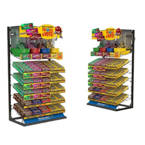 Quality Candy Point Of Sales Displays Store Snack Display Rack With Removable Metal Trays for sale