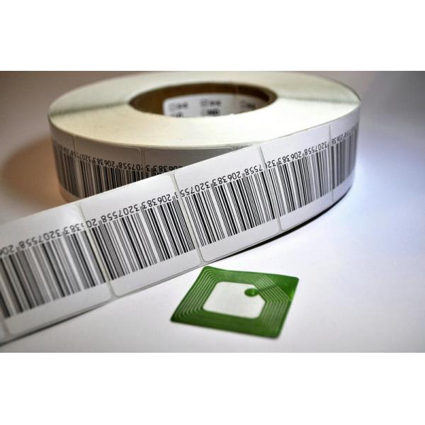 Quality Supermarket Anti Theft Printing EAS RF Soft Label RFID Labels With Barcode for sale