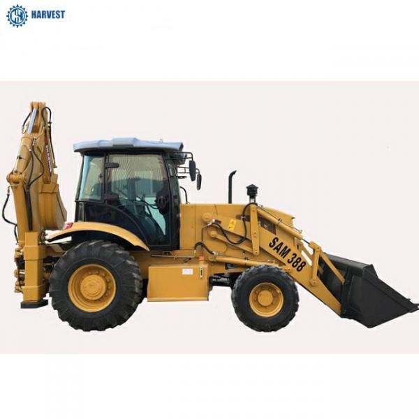 Quality 2.5 Ton Bucket Dumping Height 2742mm 4WD SAM388 Wheeled Backhoe Loader for sale