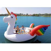 China Inflatable Island Float Adult Water Toy 6 Person Inflatable Unicorn Pool Float factory