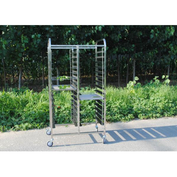Quality 1mm SGS 201 Grade Stainless Steel Rack Trolley With Wheel for sale