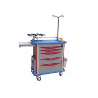 China Emergency Medical Trolley Crash Cart With Drawer And IV Pole factory