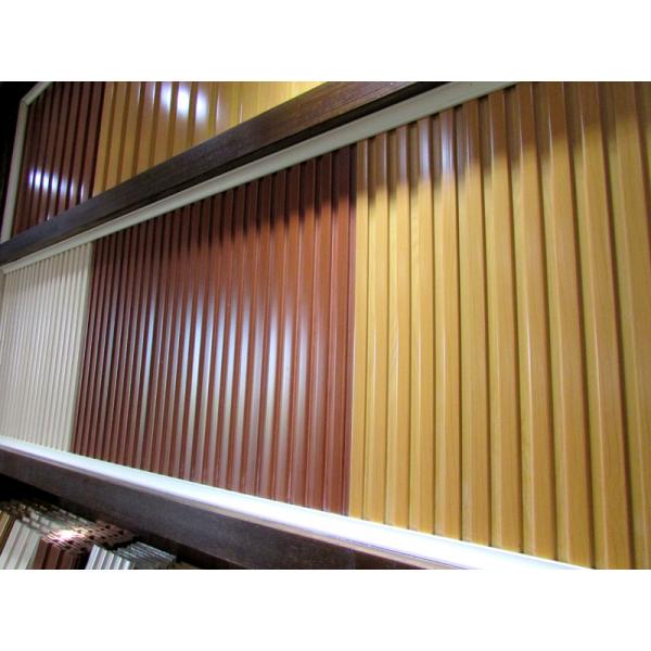 Quality Fireproof Wood Grain Printed WPC Wall Panel For Decoration 198 * 16mm for sale