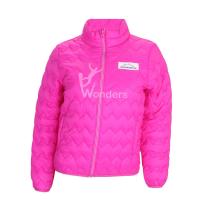 China Girls Water Resistant Zig Zag Quilted Padded Full Zip Jacket Gliding Print factory