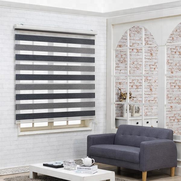 Quality Electric Roller Window Blinds Double Layer Transparent With Polyester Material for sale