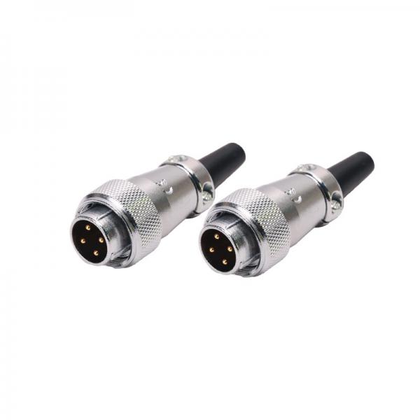 Quality FUS Circular Plastic Connectors Metal Shielded Male To Male 4 Pin Connector for sale