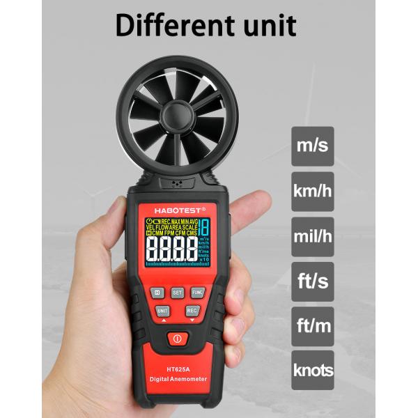 Quality 9999 CFM Handheld Digital Anemometer , HT625B Wind Meter Anemometer for sale