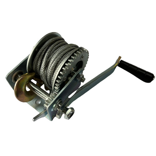 China 800lbs Manual Marine Trailer Winch Zinc Plated With Cable And Hook factory