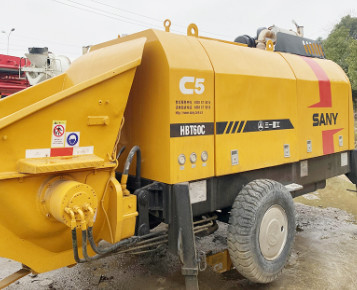 Quality 2019 Used Stationary Concrete Pump HBT60C 65m3/H With Diesel Engine for sale