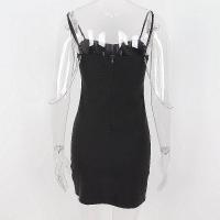 China Summer Sexy Womens Casual Dresses V Neck Low Cut Beaded Fringe Sleeveless Short Dress for sale