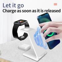 china Multifuncion Qi 3 In 1 15w Wireless Charger For Iphone Iwatch Phone Stand Type
