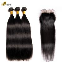 China Can Be Dyed Virgin Human Hair Bundles Weave With Closure No Tangle factory