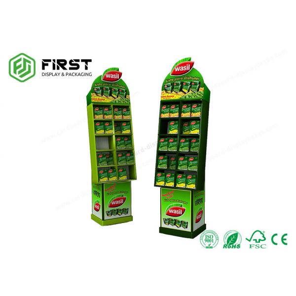 Quality Custom Full Color Print Durable Advertising Carton Stand Cardboard Floor Display Stands for sale