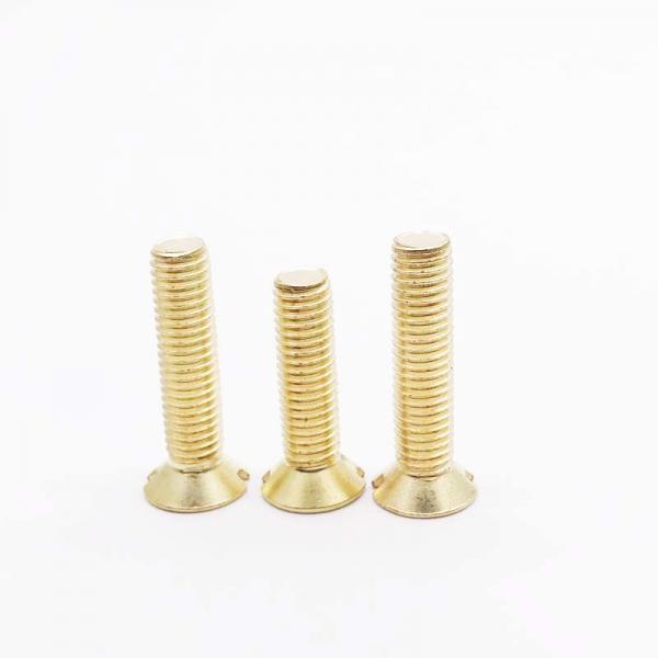 Quality M8 Brass Wood Screws Flat Head Slotted , Outdoor Light Fixture Screws for sale