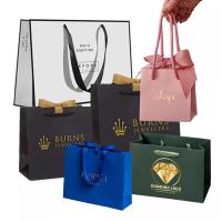 China Luxury Famous Brand Jewelry Gift Shopping Bag Custom Print Small Paper Bags With Your Own Log factory