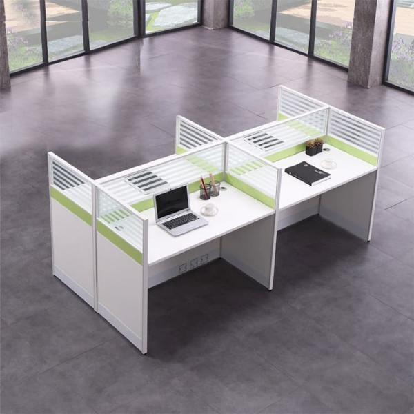 Quality Cubicle Office Workstation Desks Call Center 2400mm 4 Person Workstation Table for sale