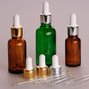 Quality 50ml Amber Glass Dropper Bottles Screw Lid For Chemical / Cosmetic Packaging for sale