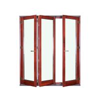 china Wood Grain Aluminum Folding Doors Fiberglass Non Thermal Break