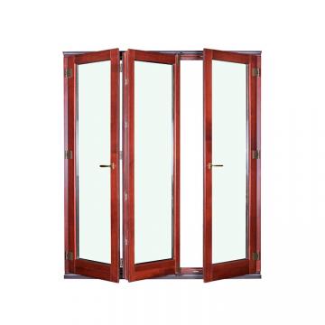 Quality Wood Grain Aluminum Folding Doors Fiberglass Non Thermal Break for sale