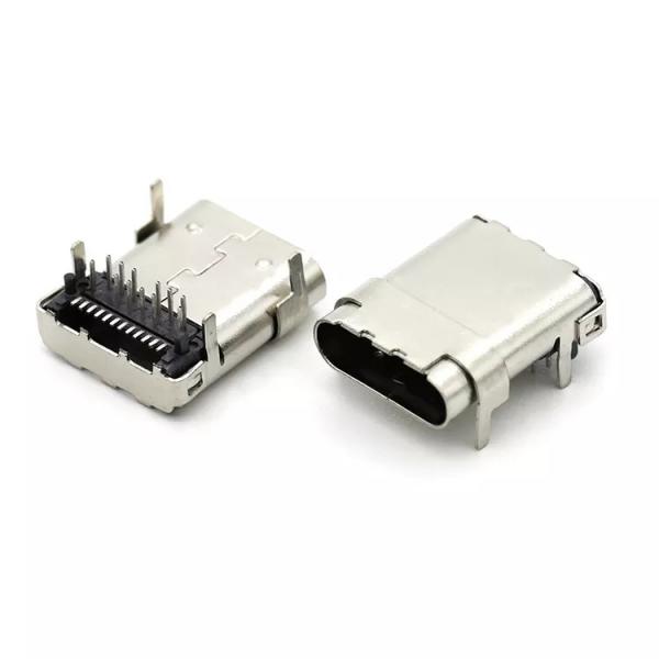 Quality TOP MOUNT Through Hole SMT Type 24Pin USB 3.1 C Female Connector For PCB for sale