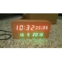 China wood alarm azan clock quran speaker on table clock inside 8GB TF card English languages with IR control for sale