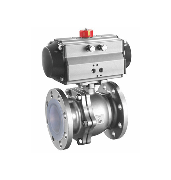 Quality PFA Injection Lined Stainless Steel Body Ball Valve Pneumatic Actuator for sale