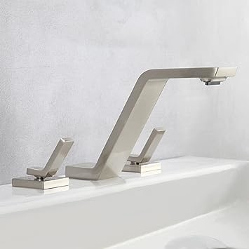 Quality 2 Handle Widespread Bathroom Faucet Tap For 3 Holes Solid Brass 8 Inch Waterfall for sale