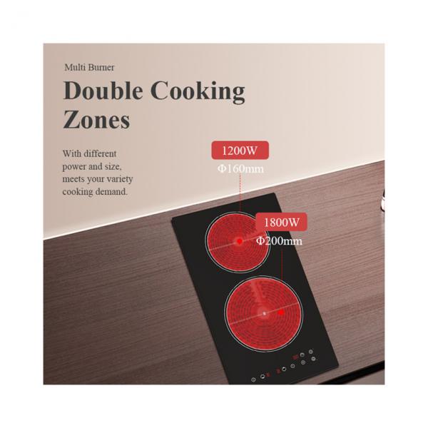 Quality Dual Zones Heated Infrared Induction Cooker Vitro Ceramic  Super Slim for sale