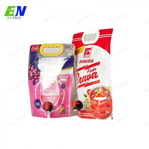 Quality 1L 2L Plastic Food Bags in Box Packaging Bag Standing Pouch for Juice Drinks for sale
