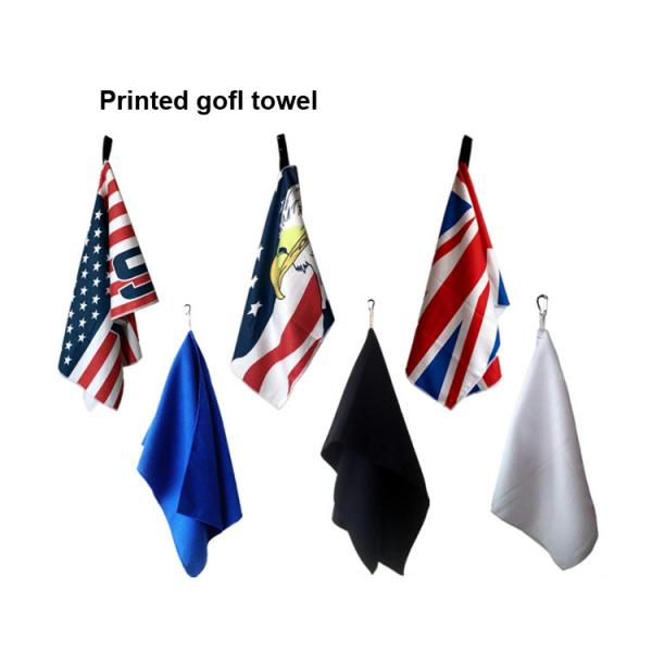 Quality Embroidered White Microfiber Golf Towel Bulk Custom and customized logo for sale